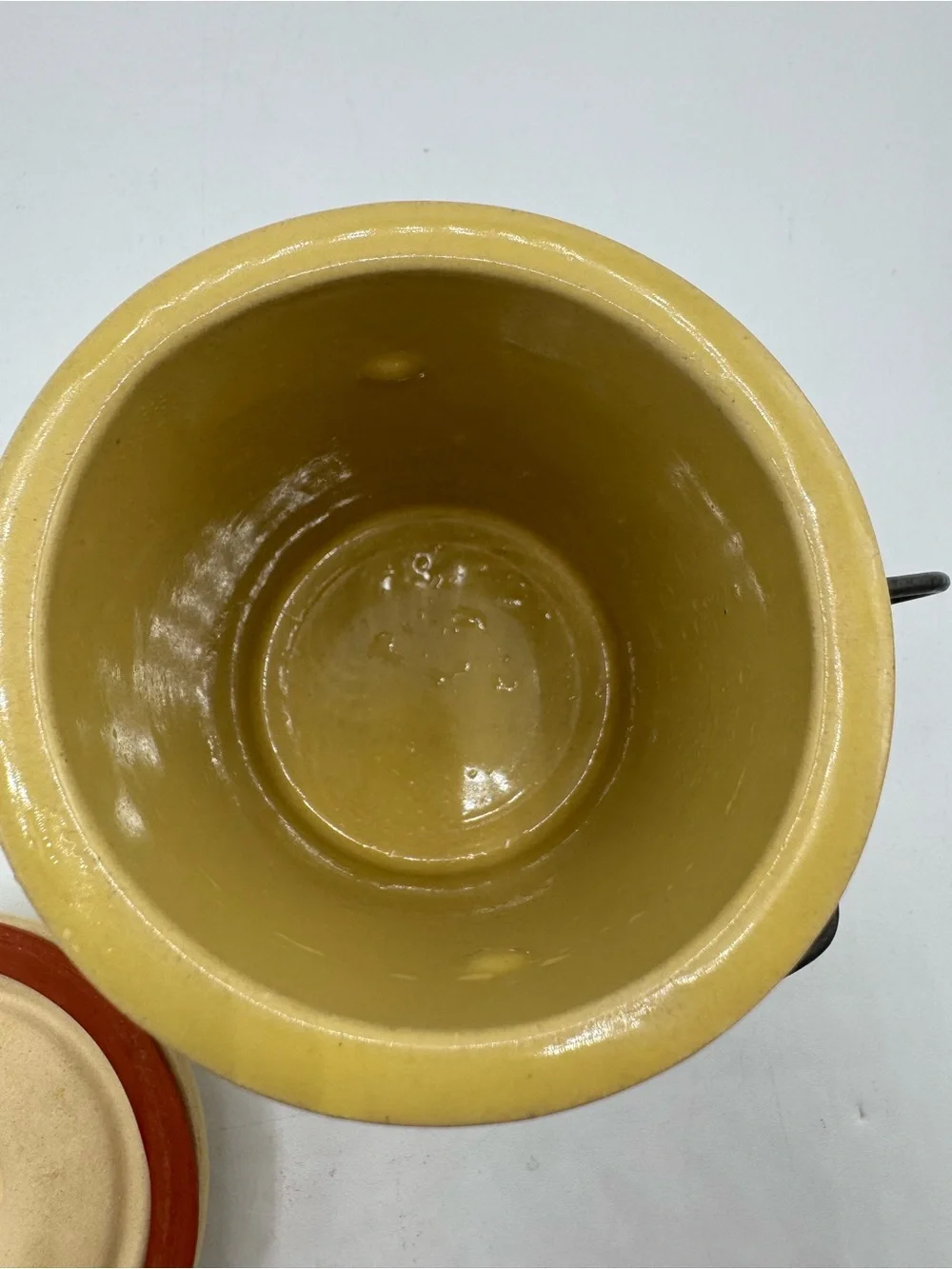 Vintage Stoneware Ceramic Crock Jar with Wire Clasp Lid 5